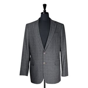 Stafford Mens 42R Blazer Gray Plaid Sport Coat Classic Fit Stretch Lined Jacket